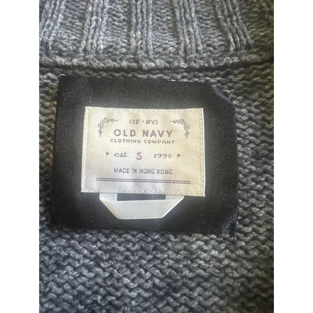 Old Navy Vintage Y2K Sweater Cardigan Sz S Fair Isle Nordic Kimono Sleeve Zip Up